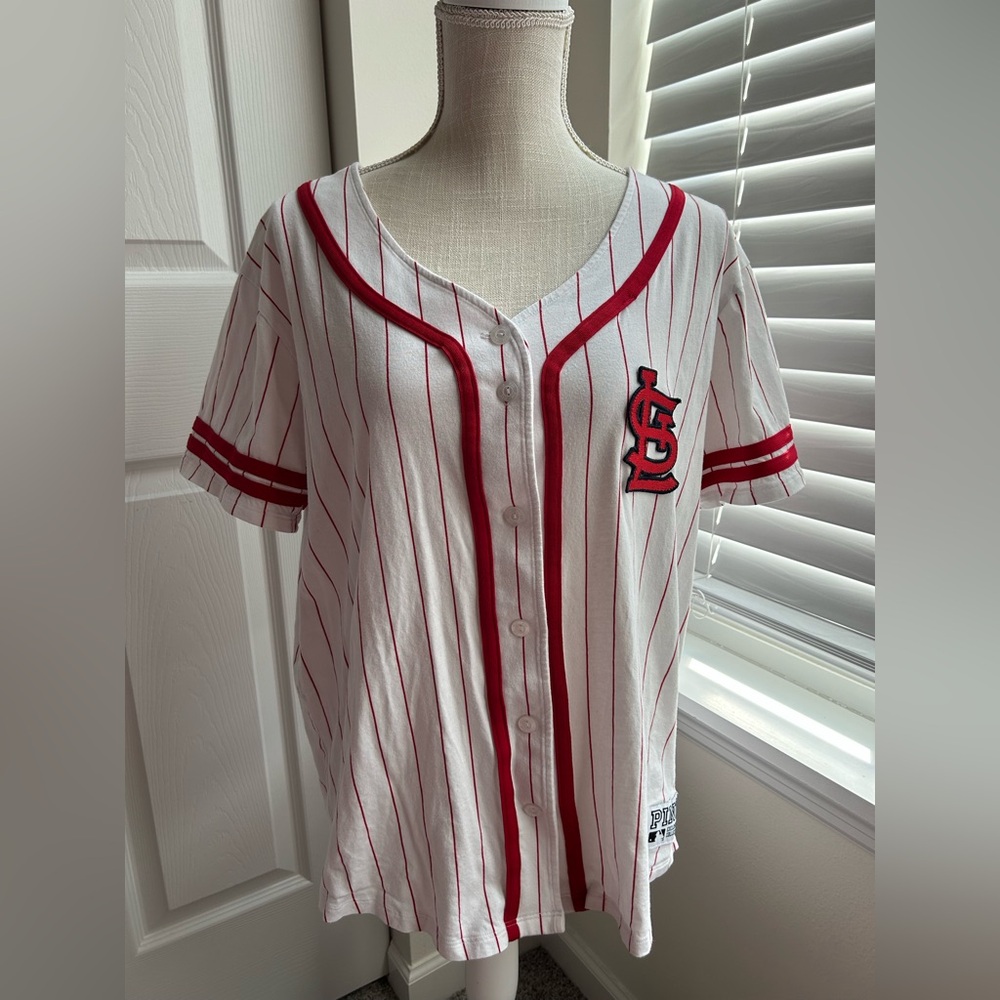 Victoria Secret PINK 100% Cotton St. Louis Cardinals  Short Sleeve Jersey